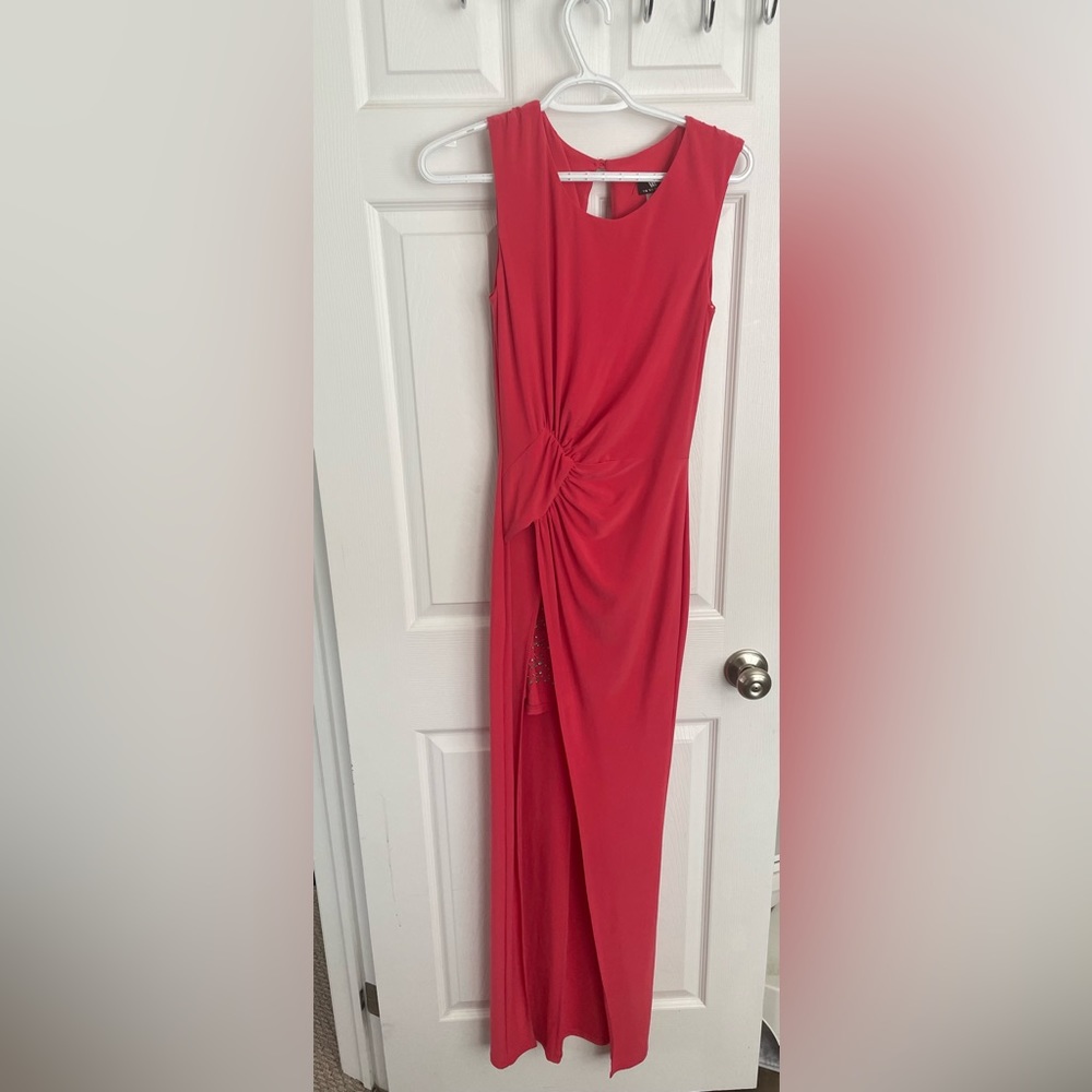 Va Va Voom Pink Long Peek A Boo Sequin Dress